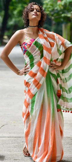 Multicolor color Saree in Faux Georgette fabric with Digital Print work
