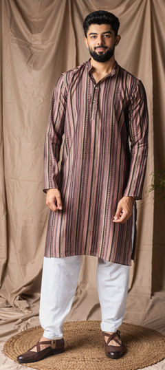 Multicolor color Kurta Pyjamas in Art Silk fabric with Printed work