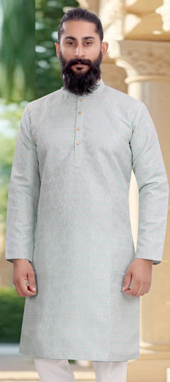 Blue color Kurta in Jacquard fabric with Weaving work