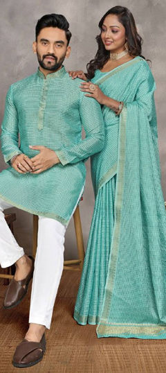 Green color Saree in Art Silk fabric with Printed work