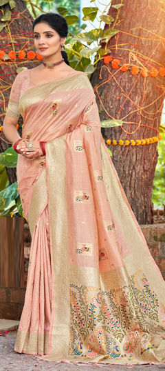 Pink and Majenta color Saree in Art Silk fabric with Weaving work