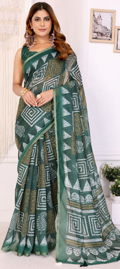 Multicolor color Saree in Cotton fabric with Printed work