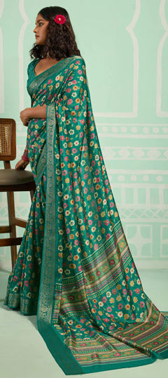 Blue color Saree in Art Silk fabric with Weaving work