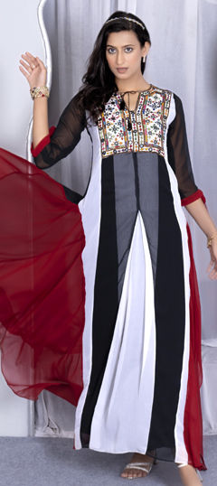 Multicolor color Kurti in Georgette fabric with Embroidered work