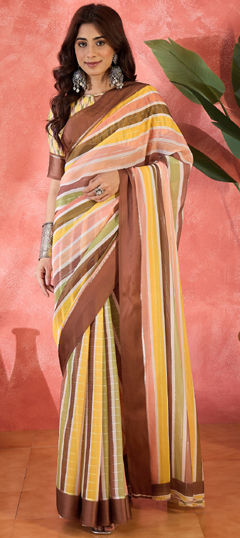 Multicolor color Saree in Chiffon fabric with Bandhej, Digital Print work