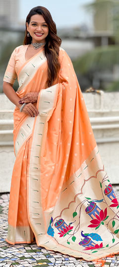 Pink and Majenta color Saree in Art Silk fabric with Weaving, Zari work