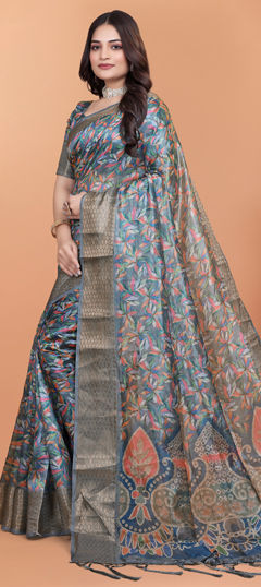 Multicolor color Saree in Blended, Silk fabric with Printed work