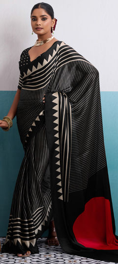 Green color Saree in Art Silk fabric with Printed work