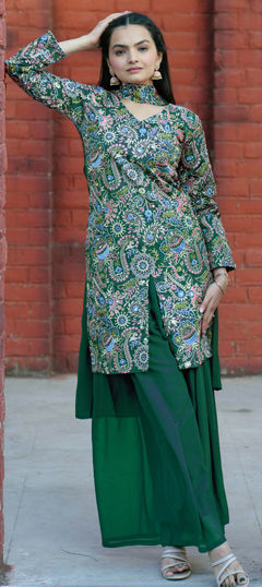 Multicolor color Salwar Kameez in Taffeta Silk fabric with Embroidered, Mirror, Sequence work