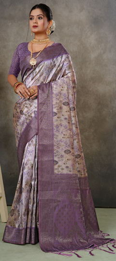 Multicolor color Saree in Georgette fabric with Weaving, Zari work