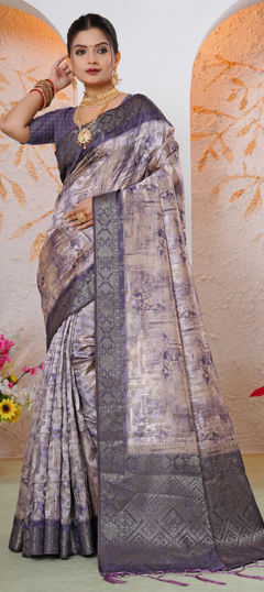 Multicolor color Saree in Georgette fabric with Weaving, Zari work