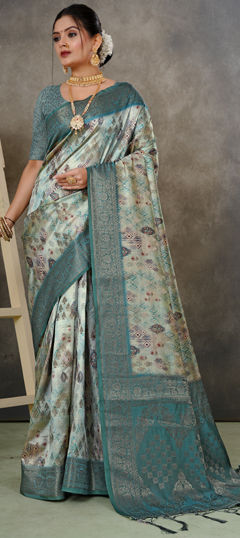Multicolor color Saree in Georgette fabric with Weaving, Zari work