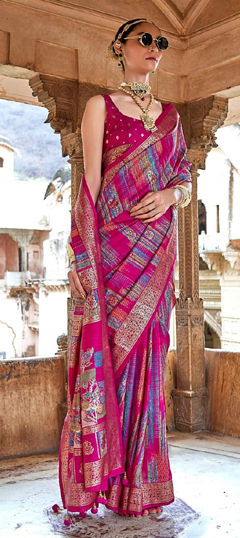 Multicolor color Saree in Art Silk fabric with Weaving work