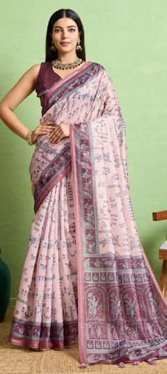 Multicolor color Saree in Jacquard fabric with Weaving, Zari work