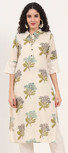 Multicolor color Kurti in Cotton fabric with Printed work