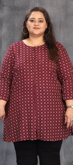 Purple and Violet color Kurti in Rayon fabric with Printed work