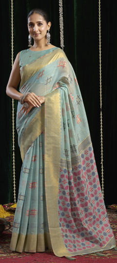 Pink and Majenta color Saree in Cotton fabric with Thread work