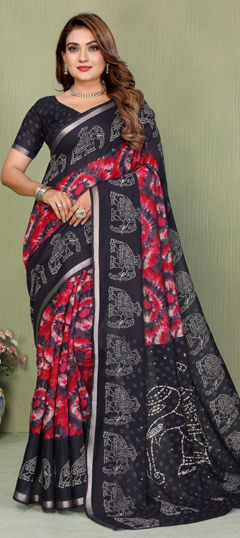 Multicolor color Saree in Cotton, Malmal fabric with Printed work