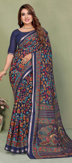 Multicolor color Saree in Mul Cotton fabric with Printed work