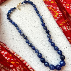 Enamel Black and Grey color Necklace in Metal Alloy studded with Beads