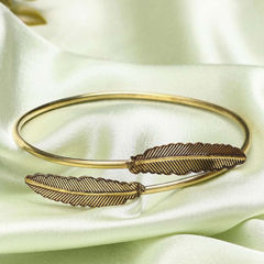 Gold Rodium Polish Gold color Armlet in Metal Alloy studded with Artificial