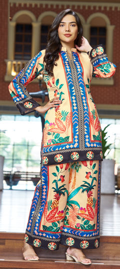 Multicolor color Salwar Kameez in Satin Silk fabric with Floral, Printed work