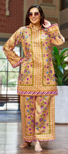 Multicolor color Salwar Kameez in Satin Silk fabric with Floral, Printed work