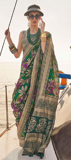 Multicolor color Saree in Georgette fabric with Floral, Printed work