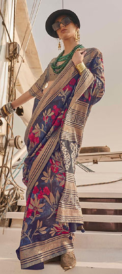 Multicolor color Saree in Georgette fabric with Floral, Printed work