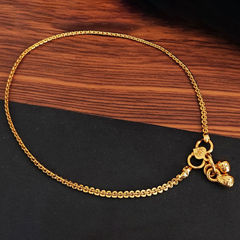 Gold Rodium Polish Gold color Anklet in Metal Alloy studded with Beads