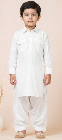 White and Off White color Boys Indo-Western in Viscose fabric with Thread work