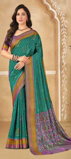 Pink and Majenta color Saree in Silk fabric with Weaving work