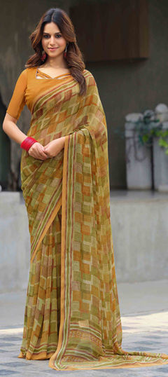 Multicolor color Saree in Georgette fabric with Digital Print work