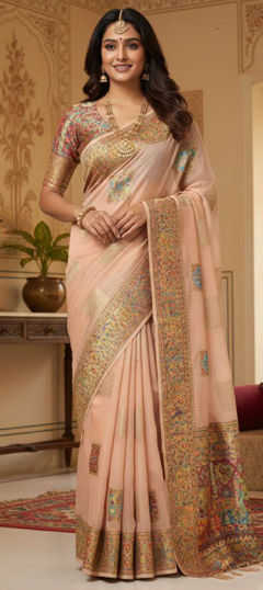 Pink and Majenta color Saree in Art Silk fabric with Weaving, Zari work