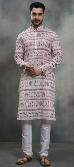 Multicolor color Kurta Pyjamas in Cotton fabric with Printed work
