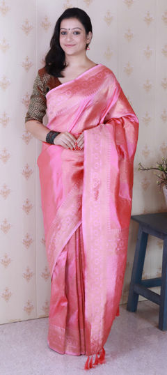 Pink and Majenta color Saree in Art Silk fabric with Weaving, Zari work