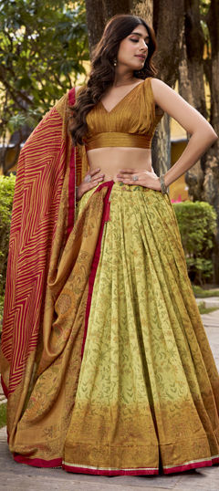 Multicolor color Lehenga in Art Silk fabric with Printed work