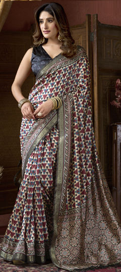 Multicolor color Saree in Art Silk fabric with Printed, Weaving work