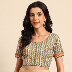 Pink and Majenta color Blouse in Cotton fabric with Printed work