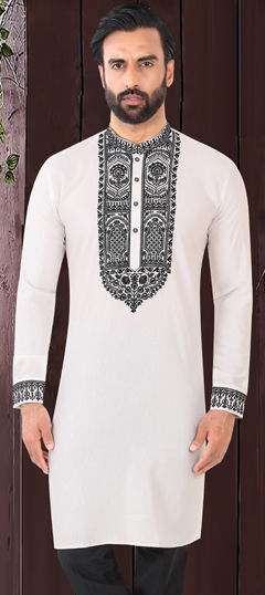 White and Off White color Kurta in Rayon fabric with Printed work