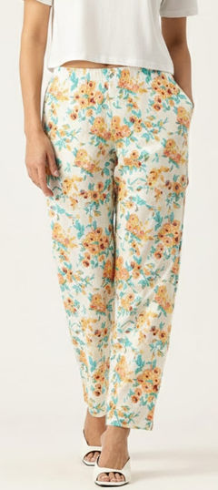 Multicolor color Palazzo in Cotton fabric with Printed work