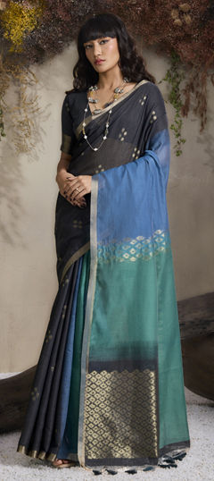Multicolor color Saree in Handloom fabric with Weaving work
