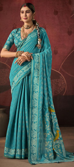 Pink and Majenta color Saree in Silk fabric with Bandhej, Printed, Weaving work