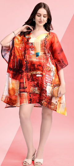 Multicolor color Kaftan in Cotton fabric with Digital Print work