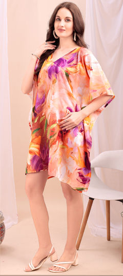 Multicolor color Kaftan in Cotton fabric with Digital Print work