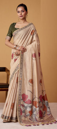 Pink and Majenta color Saree in Cotton fabric with Floral, Printed work