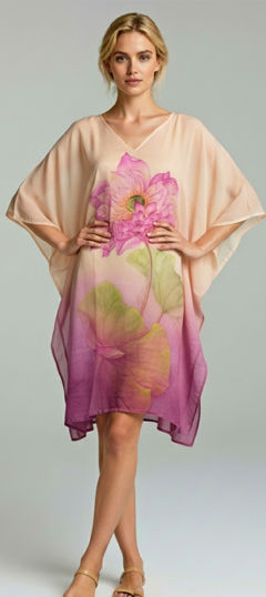 Multicolor color Kaftan in Cotton fabric with Digital Print work