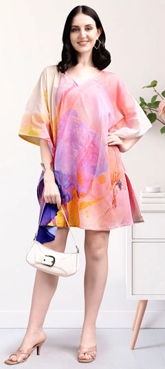 Multicolor color Kaftan in Cotton fabric with Digital Print work