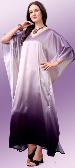 Multicolor color Kaftan in Satin fabric with Digital Print work