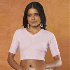 Pink and Majenta color Blouse in Woolen fabric with Thread work